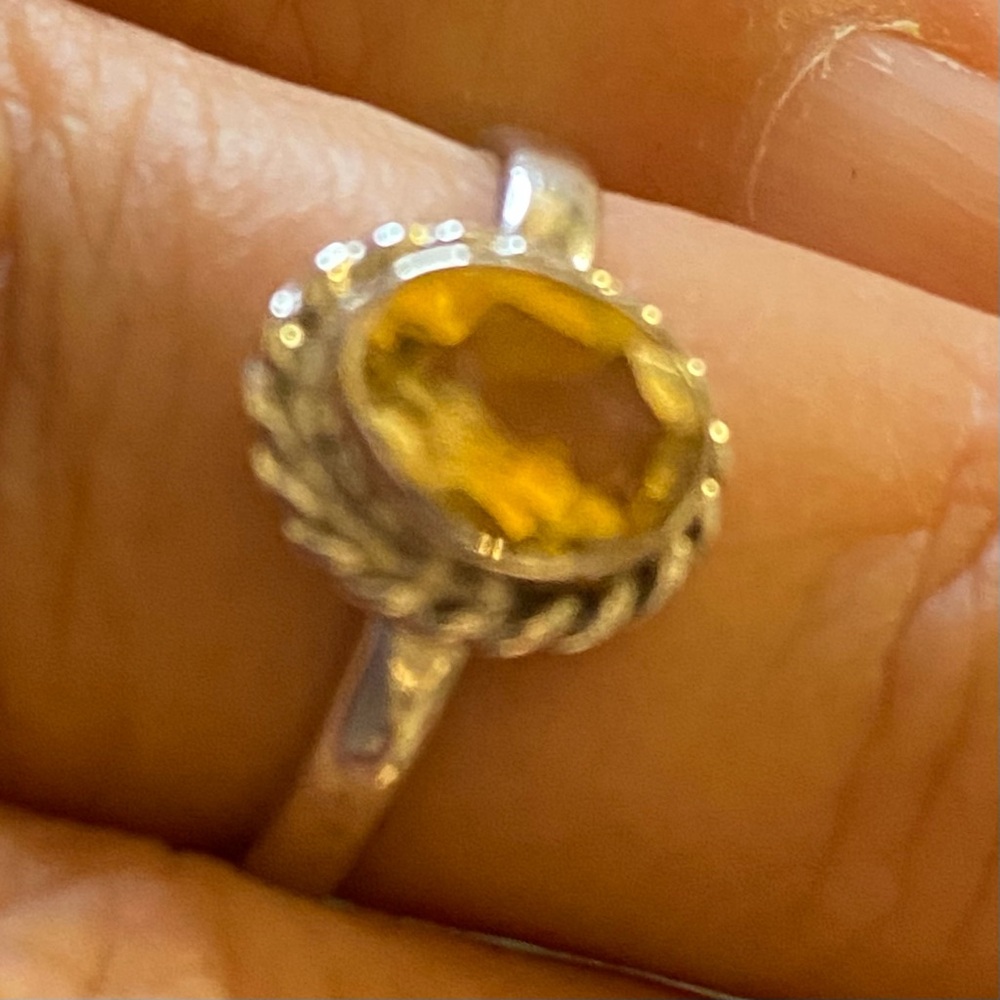Solitaire 9.25 Citrine ring size 5 1/2